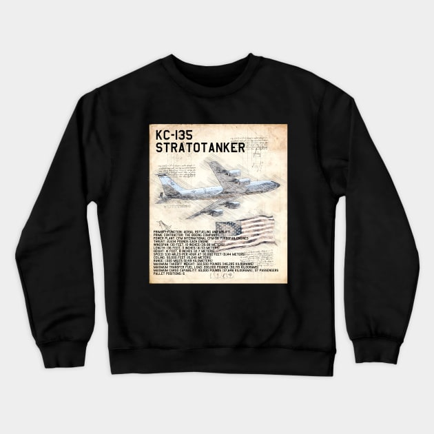 KC-135 Stratotanker Airplane USAF Aircraft Plane Crewneck Sweatshirt by BeesTeez